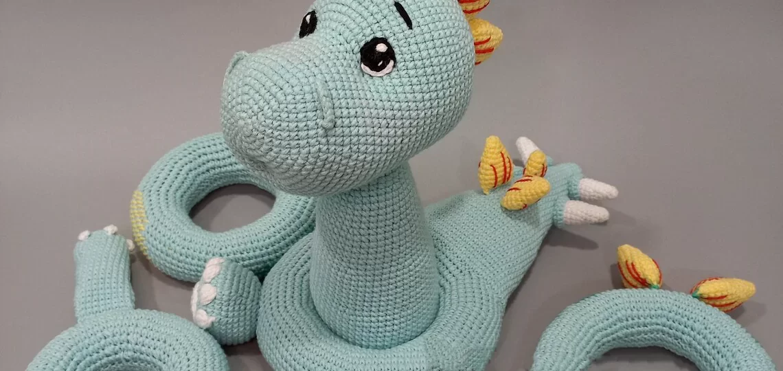 dinosaur stacking toy crochet pattern