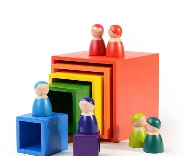 wooden stacking toy boxes