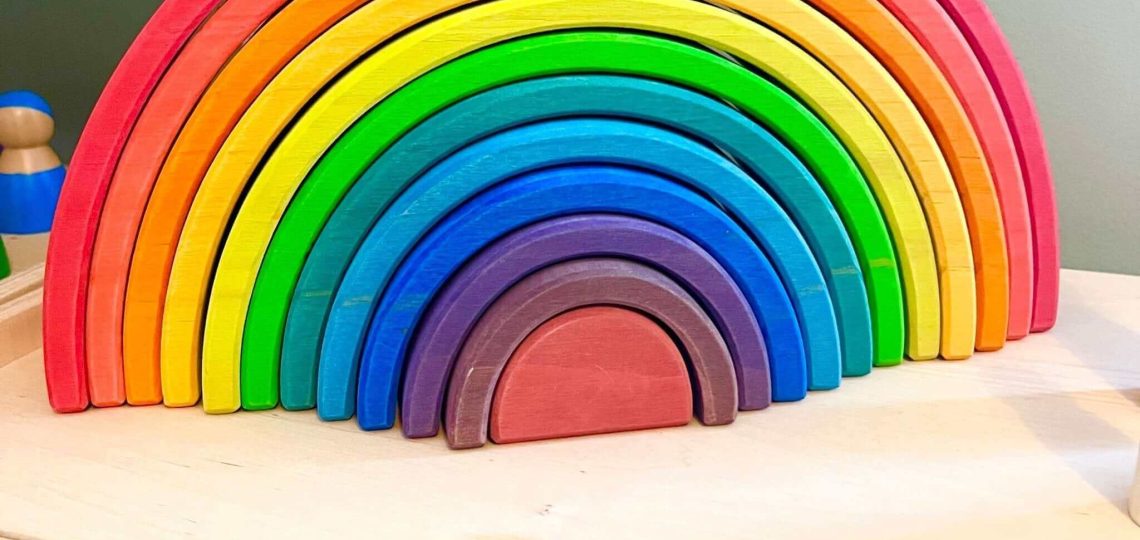 rainbow stacking toy montessori